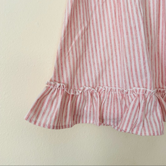 NWT Very J Striped Pink White Elastic Waist 100% Cotton Spring Ruffled Skirt - Picture 8 of 9
